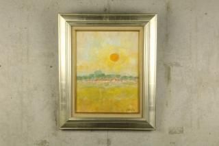 油絵 花シリーズ 赤と黄 篠崎晴夫