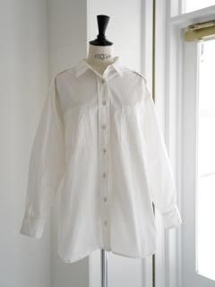 ͽstitch design work shirt(white)