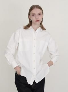ͽstitch design work shirt(white)