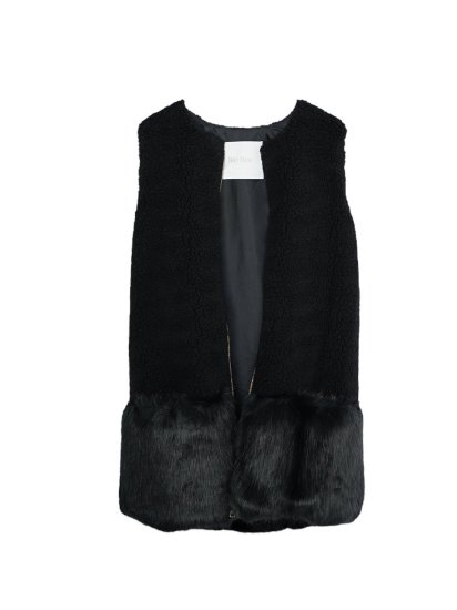 【最終お値下げ】Baybee combination fur vest ベージュカラーベージュ