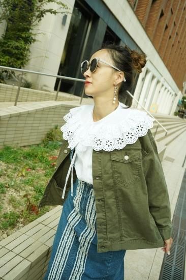 ジャケット・アウター baybee no collar military JK(khaki) 予約】no collar military JK(khaki) - BayBee