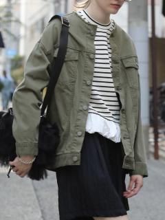 ͽno collar military JK(khaki) 