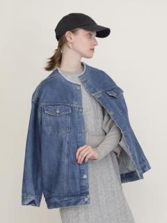 ͽno collar denim JK