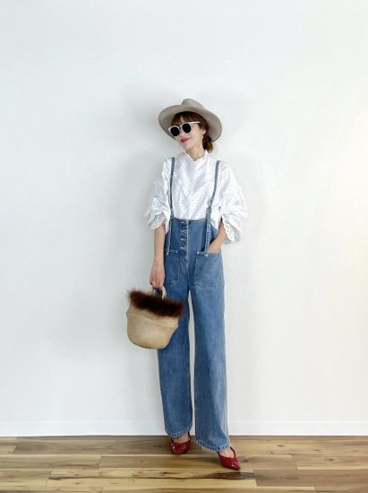 予約】button design denim salopette(3color) - BayBee