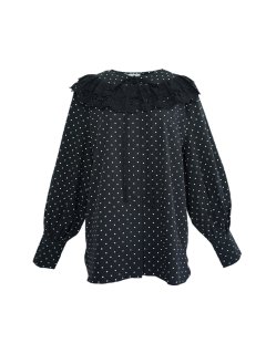 removable collar blouse(black)