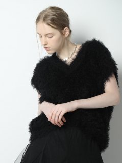 shaggy knit vest(black)