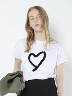 fringe Heart T-shirt(gray) - BayBee