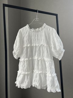 lace tiered blouse(white)