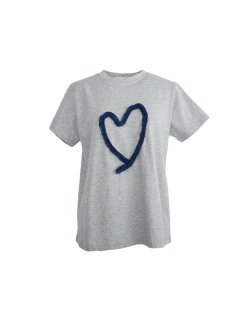 fringe Heart T-shirt(gray)