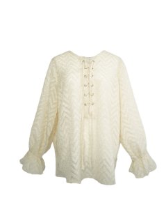 lace up blouse(cream)