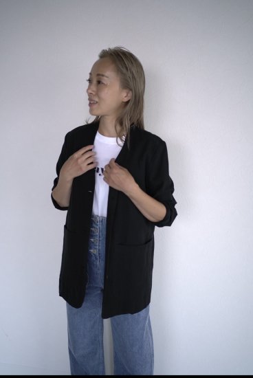 light linen jacket(black) - BayBee