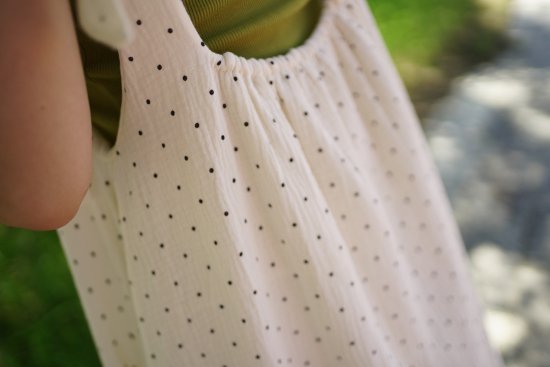 gauze flare dress(dot white) - BayBee