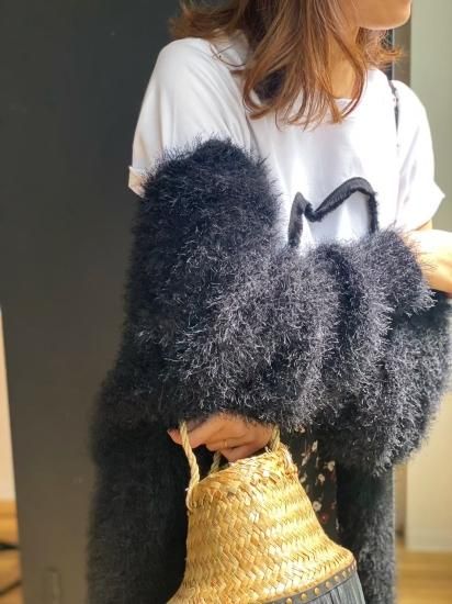 shaggy cardigan(black) - BayBee