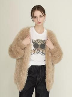 shaggy cardigan(café au lait)