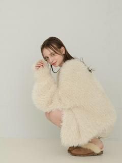 shaggy cardigan(ivory)