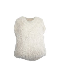 shaggy knit vest (ivory)