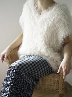shaggy knit vest (ivory)
