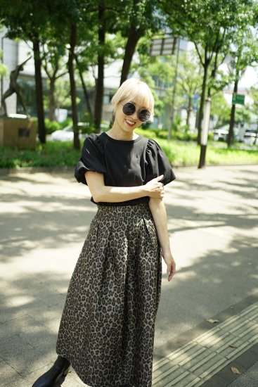 leopard jacquard skirt - BayBee