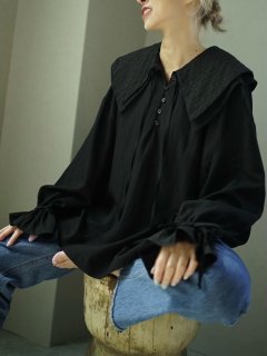 double collar blouse(black)