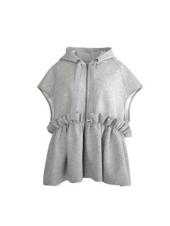 bonding frill hoodie(gray)