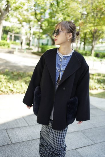 BayBee fur pocket wool rever coat - gcnm.edu.gh