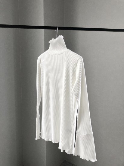 flare sleeve rib tops(white) - BayBee