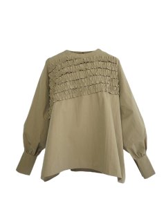 slanting  frill blouse(khaki)