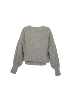 wide crew neck knit(gray