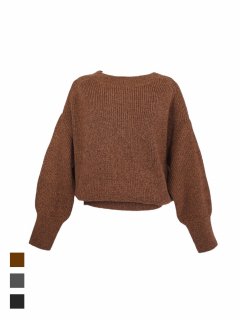 wide crew neck knit