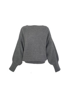 wide crew neck knit(charcoal)