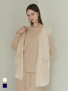 shaggy knit gilet
