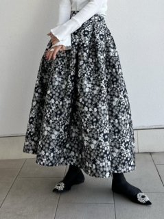 【予約】flower jacquard skirt(navy)