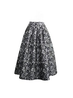 flower jacquard skirt(navy)