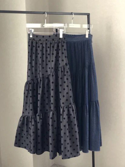 three tiered skirt(dot gray) - BayBee