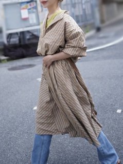 【予約】stripe shirt dress(moca)