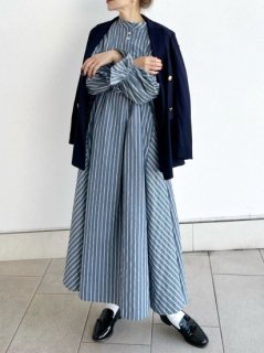 【予約】stripe shirt dress(navy)