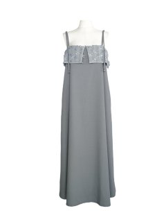 ribbon collar dress(gray)
