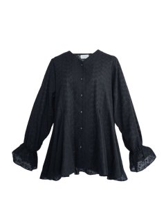 embroidery flare blouse(black)