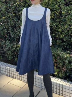 【予約】quilting flare dress(denim)