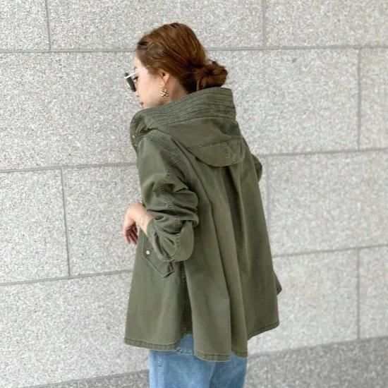 【再入荷】 military collar 予約】hood JK(khaki) BayBee - ジャケット・アウター