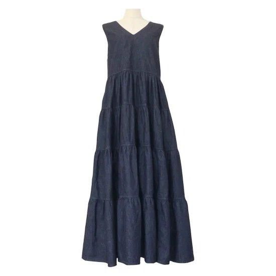 【予約】denim tiered dress - BayBee