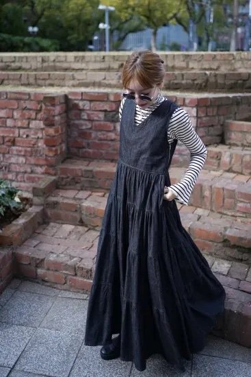 【予約】denim tiered dress - BayBee