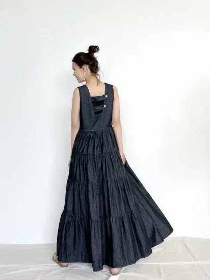 予約】denim tiered dress - BayBee