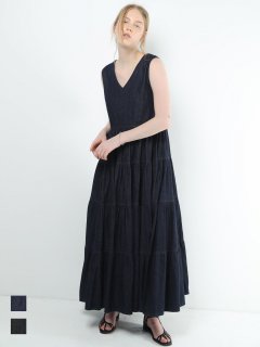 ͽdenim tiered dress(indigo)