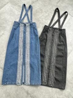 ͽcenter fringe denim skirt