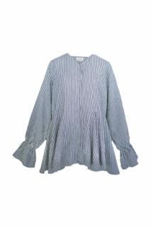 stripe flare blouse(blue)