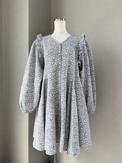 予約】flower flare dress(blue) - BayBee