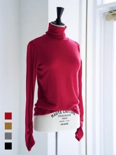 gather sleeve turtle tops