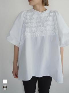 ͽslanting frill puff blouse