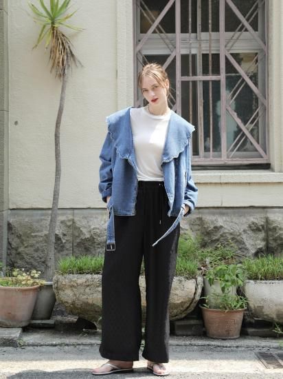 予約】scallop collar denim JK - BayBee